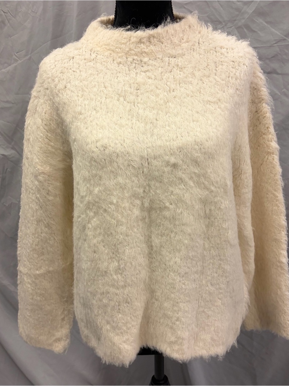 Rag & Bone Ivory Alpaca Wool Blend Shaggy Fuzzy Sweater